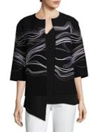 St. John Double Weave Embroidered Jacket