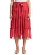 See By Chloe Crepe Tiered Maxi Skirt