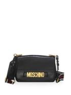 Moschino Guitar Strap Logo Leather Crossbody Bag