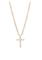 Ef Collection Diamond And 14k Yellow Gold Cross Necklace