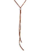 Chan Luu Amazonite, Opal & Leather Lariat Necklace