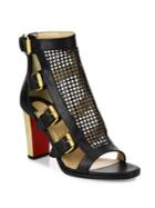 Christian Louboutin Fencing Perforated Leather Buckle Sandals