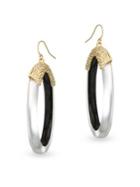 Alexis Bittar Lucite Pave And Oval Lucite Hoop Earrings