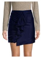 Patbo Velvet Ruffled Mini Skirt