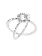 Michael Kors Modern Brilliance Crystal Double-band Ring/silvertone