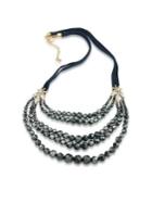Abs By Allen Schwartz Jewelry Multi-row Crystal Ribbon Necklace