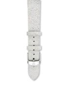Michele Watches 18mm Crystal & Leather Watch Strap/white