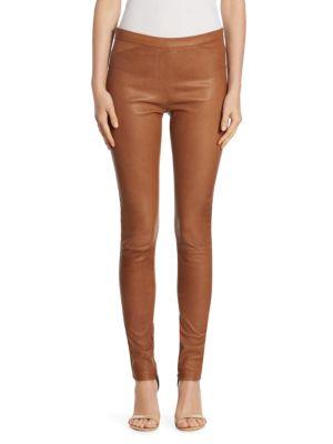 Halston Heritage Fitted Stretch Leather Leggings