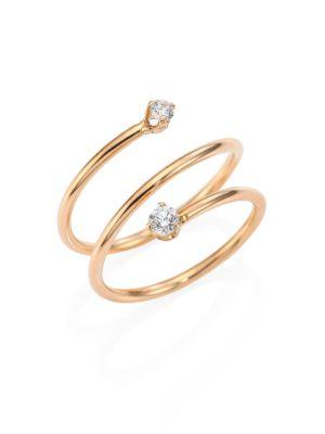 Zoe Chicco Diamond & 14k Yellow Gold Spiral Ring
