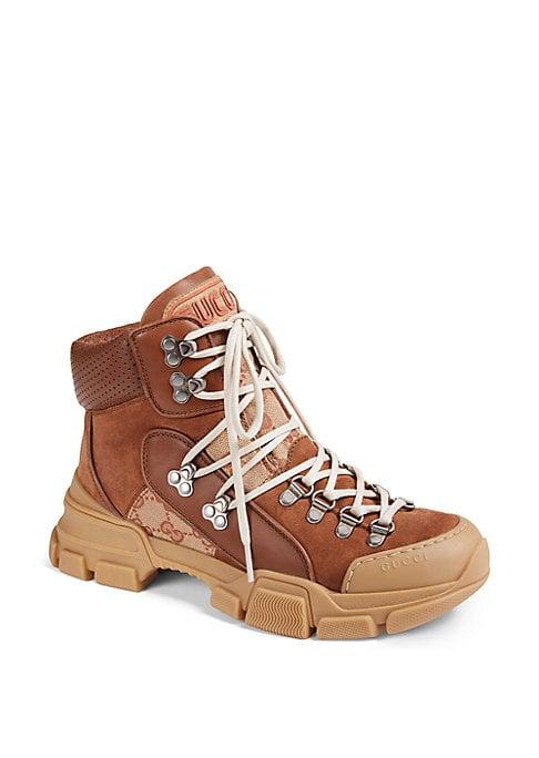 Gucci Leather & Original Gg Trekking Boots