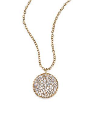 Ippolita Stardust Diamond & 18k Yellow Gold Disc Pendant Necklace