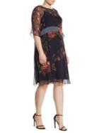 Marina Rinaldi, Plus Size Dicitura Floral-print Silk Georgette Dress