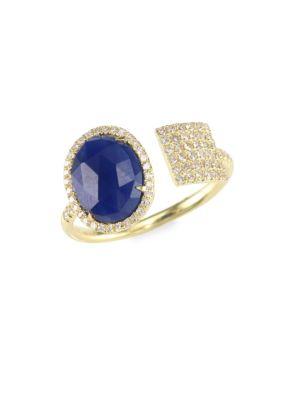 Meira T Sapphire, Diamond & 14k Yellow Gold Wrap Ring