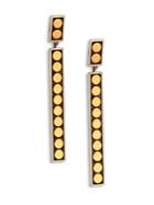 John Hardy Dot 18k Yellow Gold & Sterling Silver Linear Drop Earrings