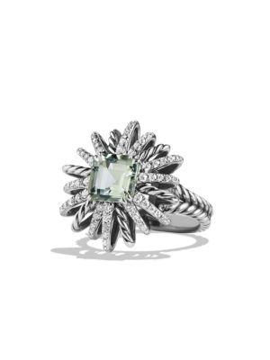 David Yurman Starburst Ring With Diamonds In Silver, 23mm