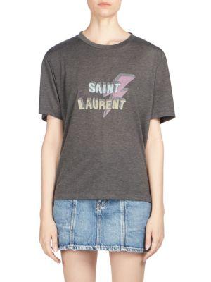 Saint Laurent Lightning Logo Tee