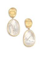Marco Bicego Lunaria Mother-of-pearl & 18k Yellow Gold Long Drop Earrings