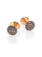 Pomellato Sabbia Brown Diamond & 18k Rose Gold Stud Earrings