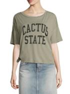 Current/elliott The Roadie Cotton Knot Graphic Cropped Tee