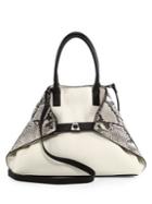 Akris Ai Small Convertible Python-embossed Leather Tote