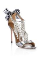 Aquazzura Fifth Avenue Crystal & Metallic Leather Sandals