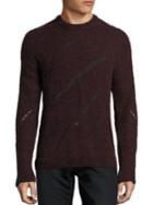 Blk Dnm Distressed Intarsia Sweater