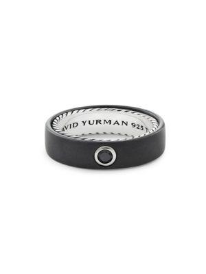 David Yurman 6mm Streamline Band Ring With Black Diamond