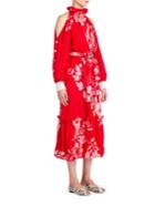 Fendi Cold-shoulder Floral Print Dress