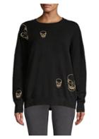 360 Cashmere Metallic Skull Cashmere Sweater