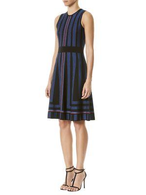 Carolina Herrera Striped Knit A-line Dress