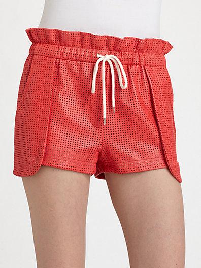 Rebecca Minkoff Mika Perforated Leather Shorts