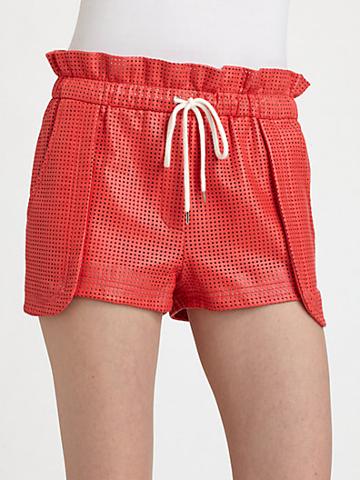 Rebecca Minkoff Mika Perforated Leather Shorts