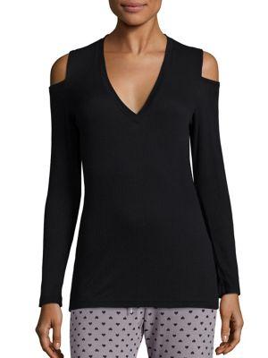 Monrow Ribbed Cold-shoulder Top