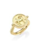 Temple St. Clair Horse Diamond & 18k Yellow Gold Coin Ring