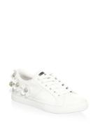 Marc Jacobs Daisy Embellished Leather Sneakers