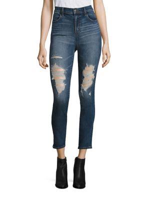 J Brand Maria High-rise Distressed Skinny Jeans/decoy