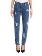Moschino Distressed Five-pocket Jeans