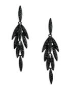 Abs By Allen Schwartz Jewelry Black Magic Leaf Chandelier Earrings