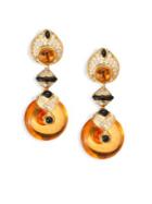 Marina B Pneu Diamond, Citrine, Black Jade & 18k Yellow Gold Drop Earrings