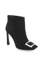 Roger Vivier Square Toe Suede Booties