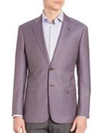 Armani Collezioni Purple Check Blazer