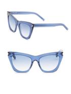 Saint Laurent 55mm Translucent Cat Eye Sunglasses