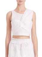3.1 Phillip Lim Knotted-front Cropped Tank Top