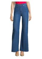 Ao.la By Alice + Olivia Gorgeous High-rise Snap-on Seam Flare Jeans