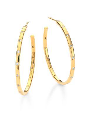Ippolita Glamazon Stardust Diamond & 18k Yellow Gold Hoop Earrings/1.55