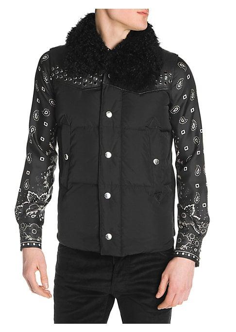 Dsquared2 Shearling-collar Studded Puffer Vest
