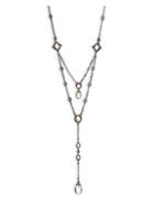 Konstantino Pythia Crystal, Corundum, Sterling Silver & 18k Yellow Gold Tiered Necklace