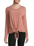 Saks Fifth Avenue Red Tie-front Long-sleeve Top