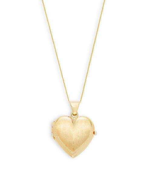 Sphera Milano 14k Yellow Gold Heart Locket Pendant Necklace
