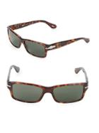 Persol 55mm Tortoiseshell Rectangular Sunglasses